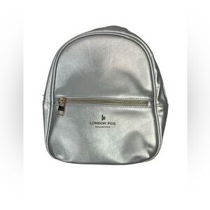 New London Fog Backpack Alice Smooth Silver 100th Anniversary MSRP $88 NWT RARE